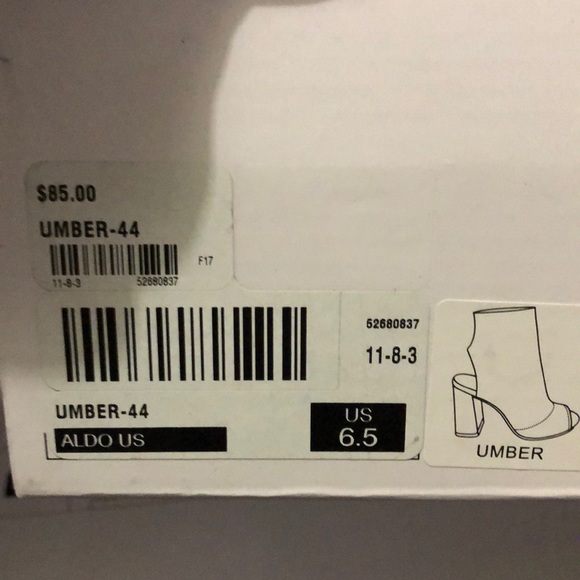 ALDO Umber Peep Toe Green Booties 6.5 - Picture 5 of 8